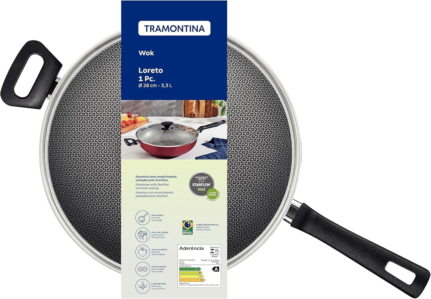 Wok Tramontina Loreto em Alumínio com Revestimento Interno e... - Image 2