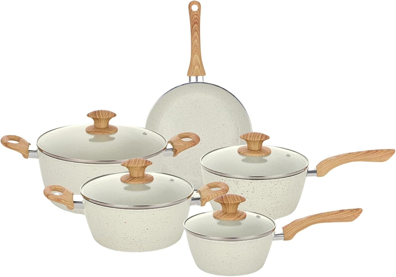Jogo De Panelas 5 Peças Indução Cerâmic Class Home Travertin...