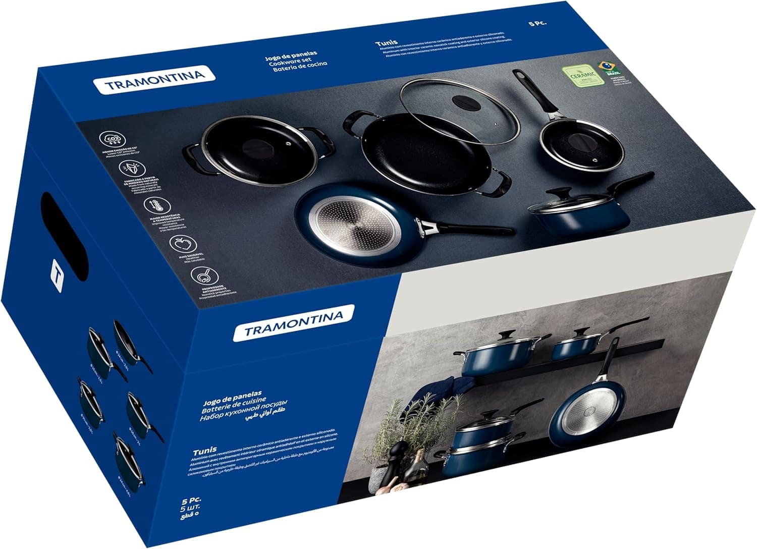 Jogo de Panelas Tramontina Tunis em Alumínio com Revestiment... - Image 9