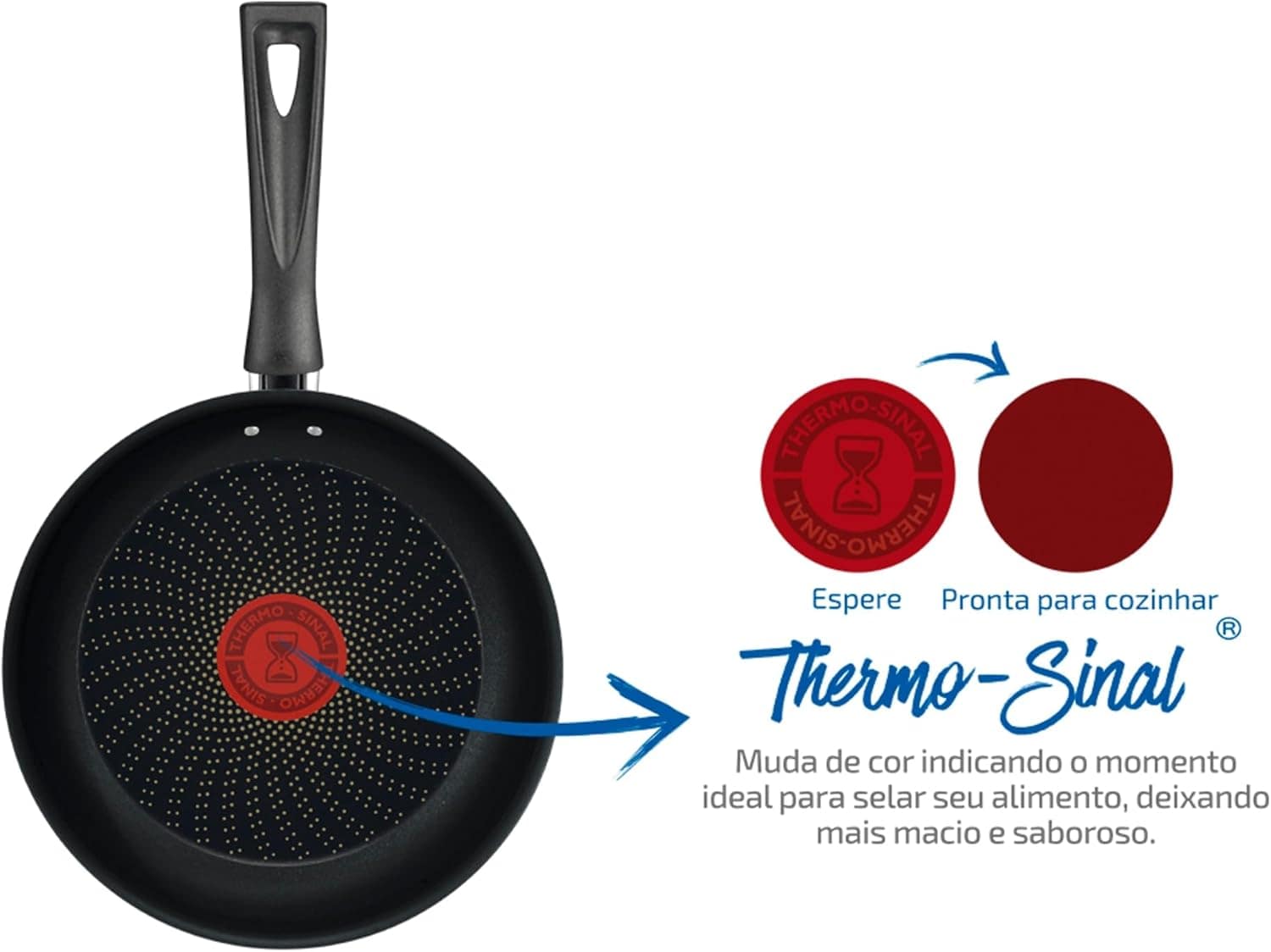 Frigideira Funda Rochedo Limpa Fácil Vermelho 22cm - Image 4