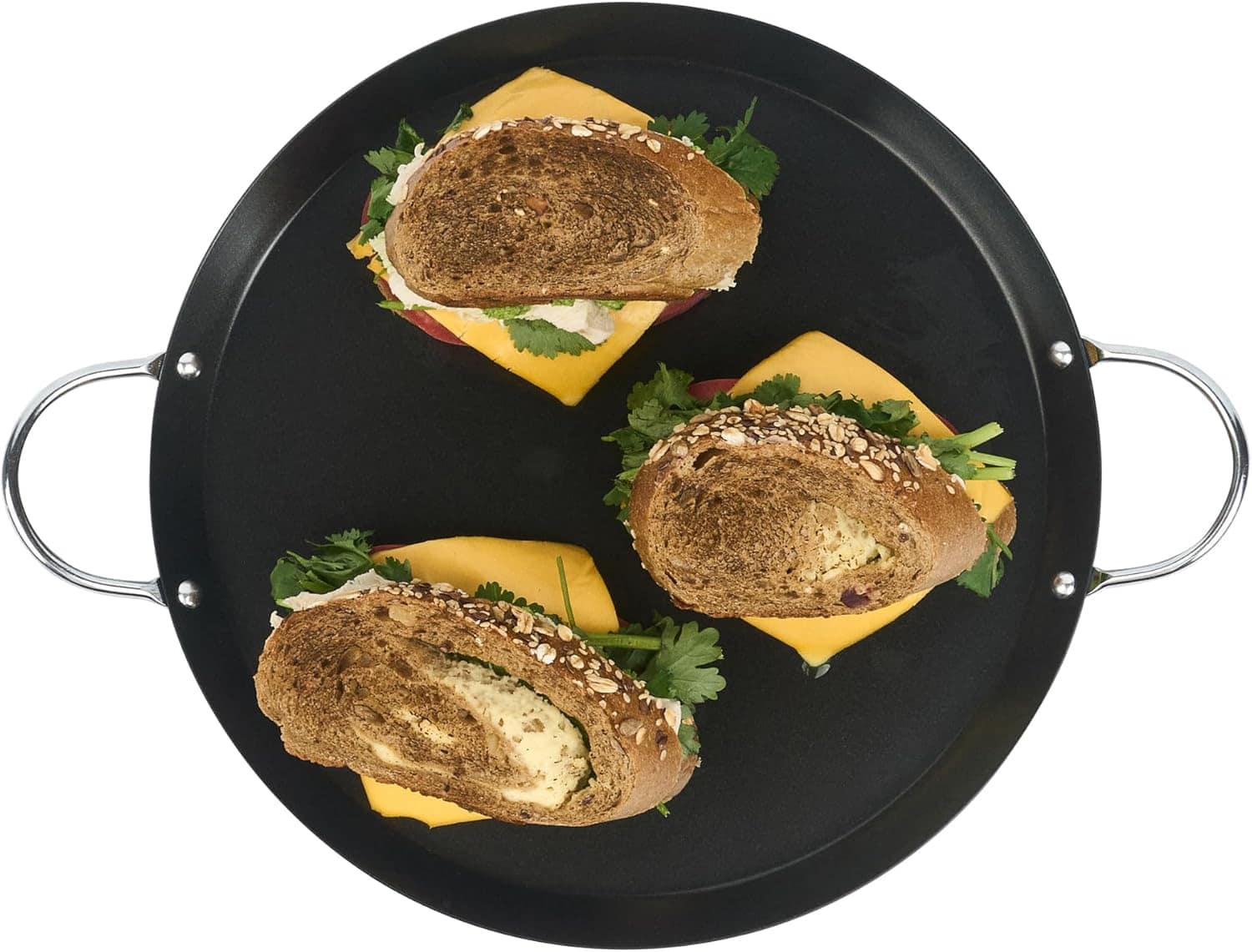 Restaurantware Met Lux Chapa redonda de 28 cm com alça dupla... - Image 2