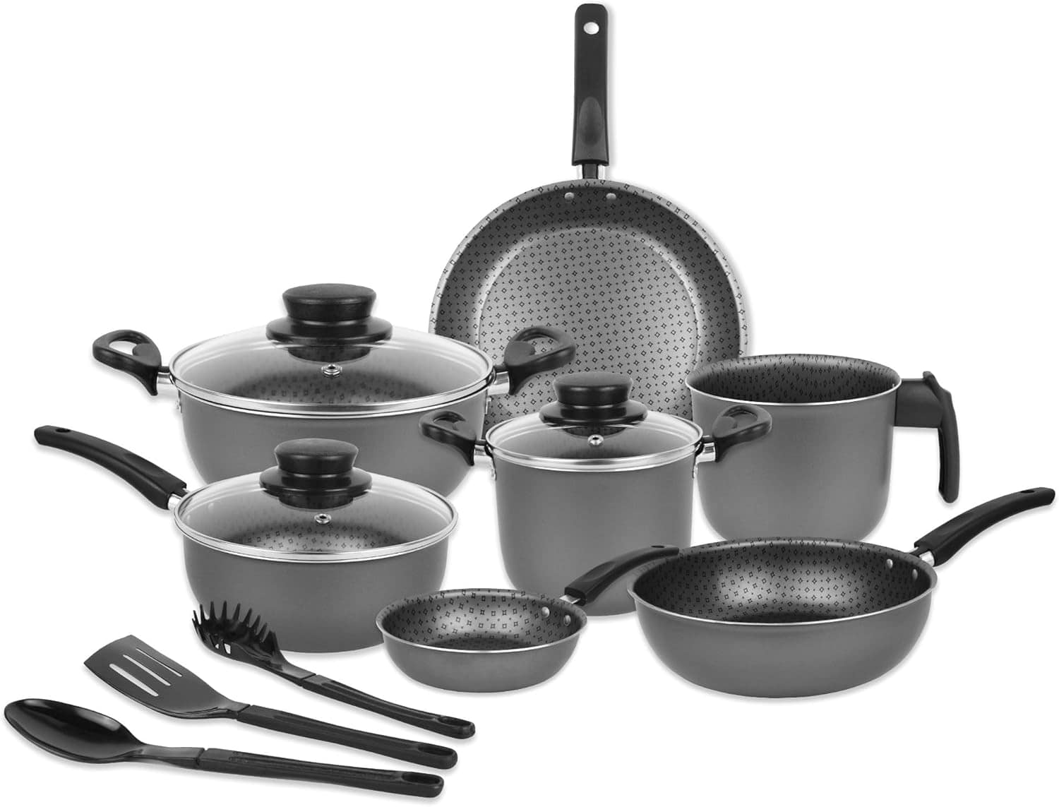 Jogo de Panelas Splash 10 Peças Alumínio Antiaderente Tampa ...