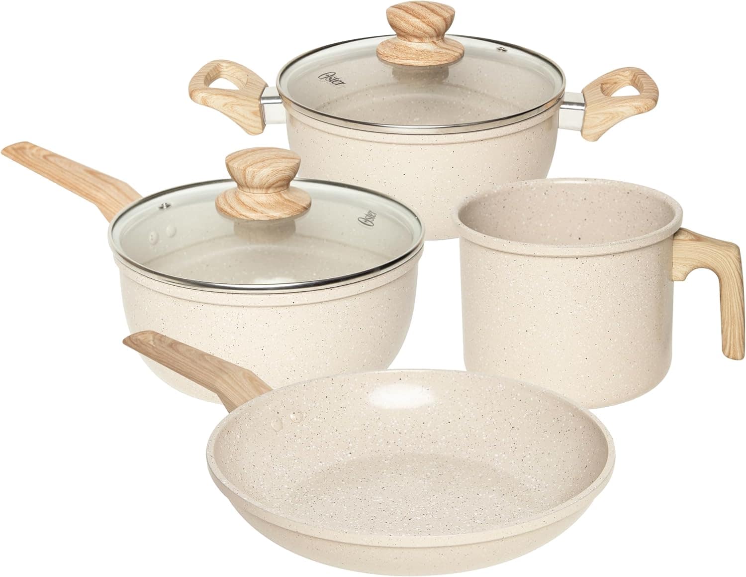 OSTER Conjunto de Panelas Antiaderentes 4 Peças Marble Editi...