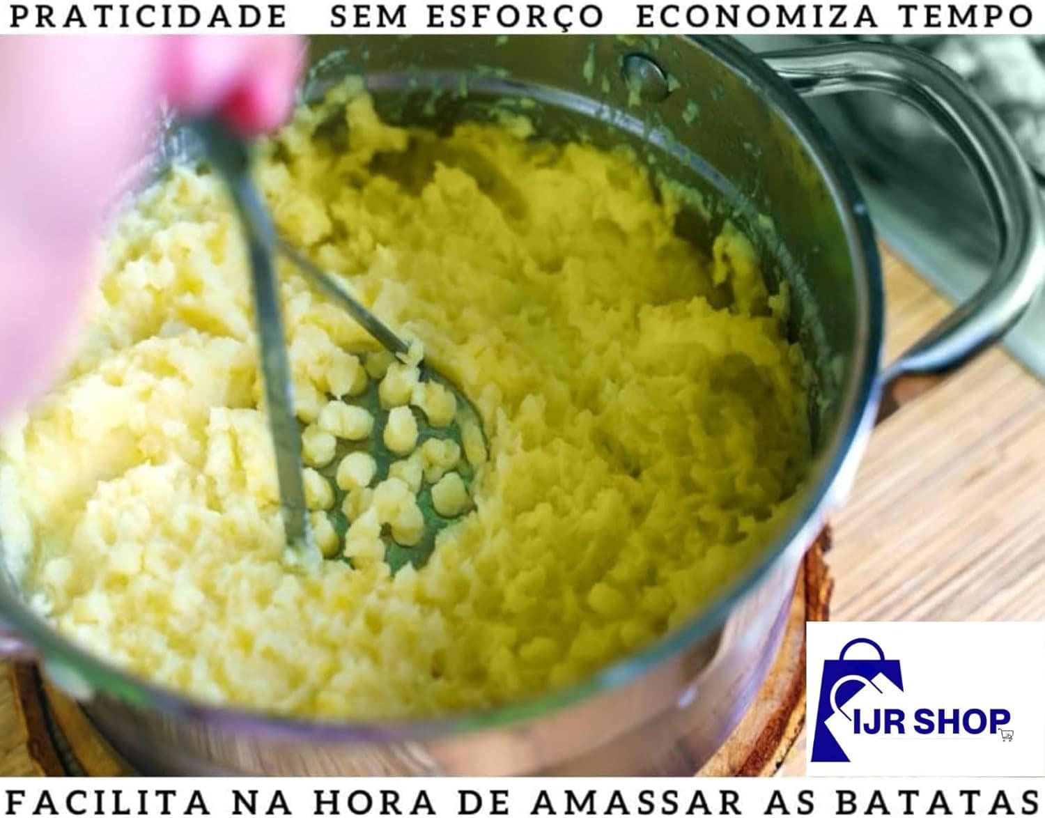 Kit 2 Amassador de Batata Legumes Feijão Inox Espremedor Man... - Image 3