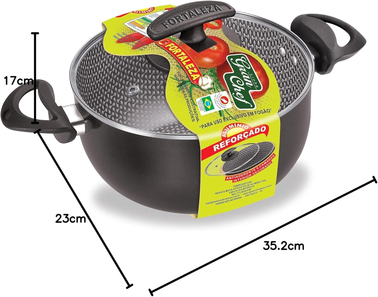 CAÇAROLA 22 GRAN CHEF C/TPA VIDRO BLACK - Image 3