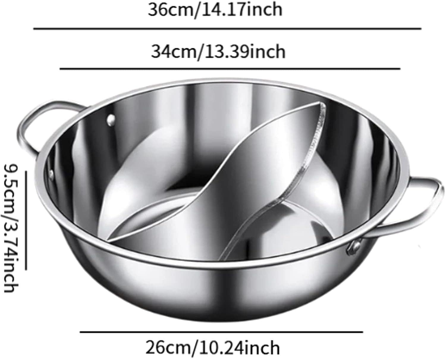 Shabu Shabu Pot Hot, panela quente com divisor, sabor duplo ... - Image 3