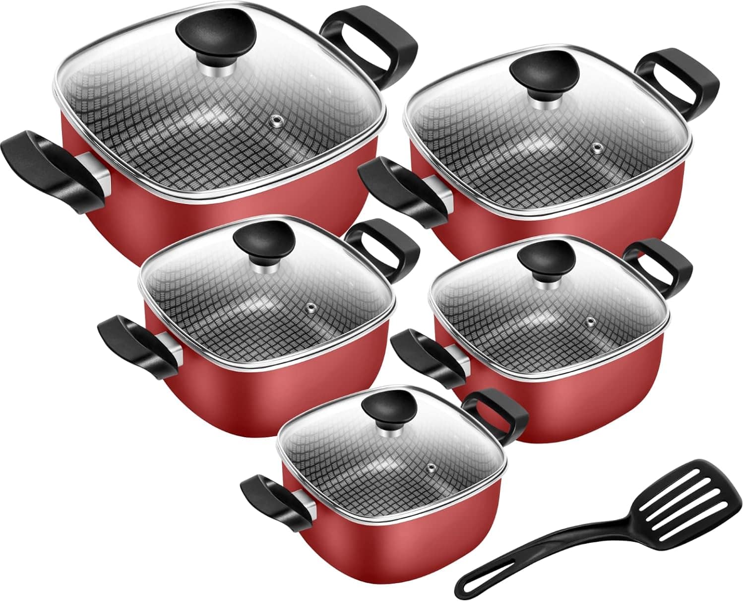 Conjunto de Panelas Quadradas Patolux 5 Peças Antiaderente V...