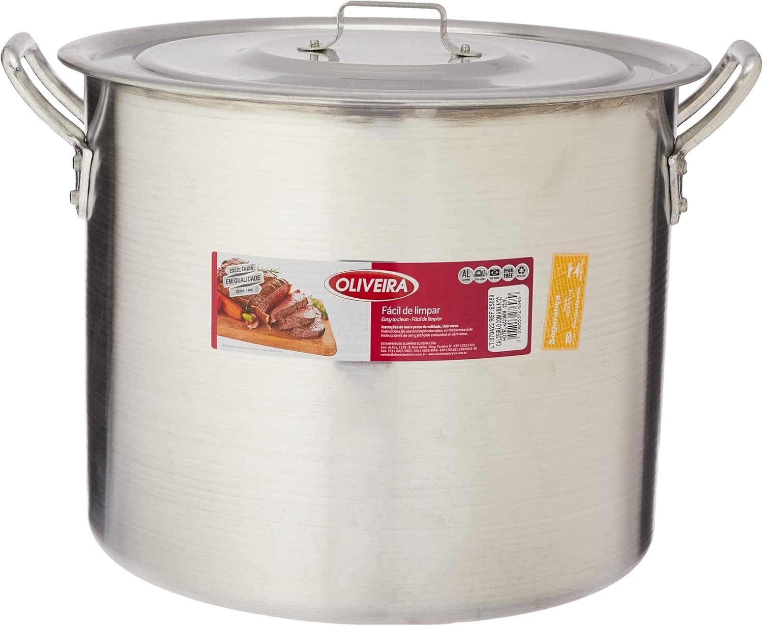Aluminio Oliveira Caldeirão Hotel N. 32, 32 cm, Prata, com A...