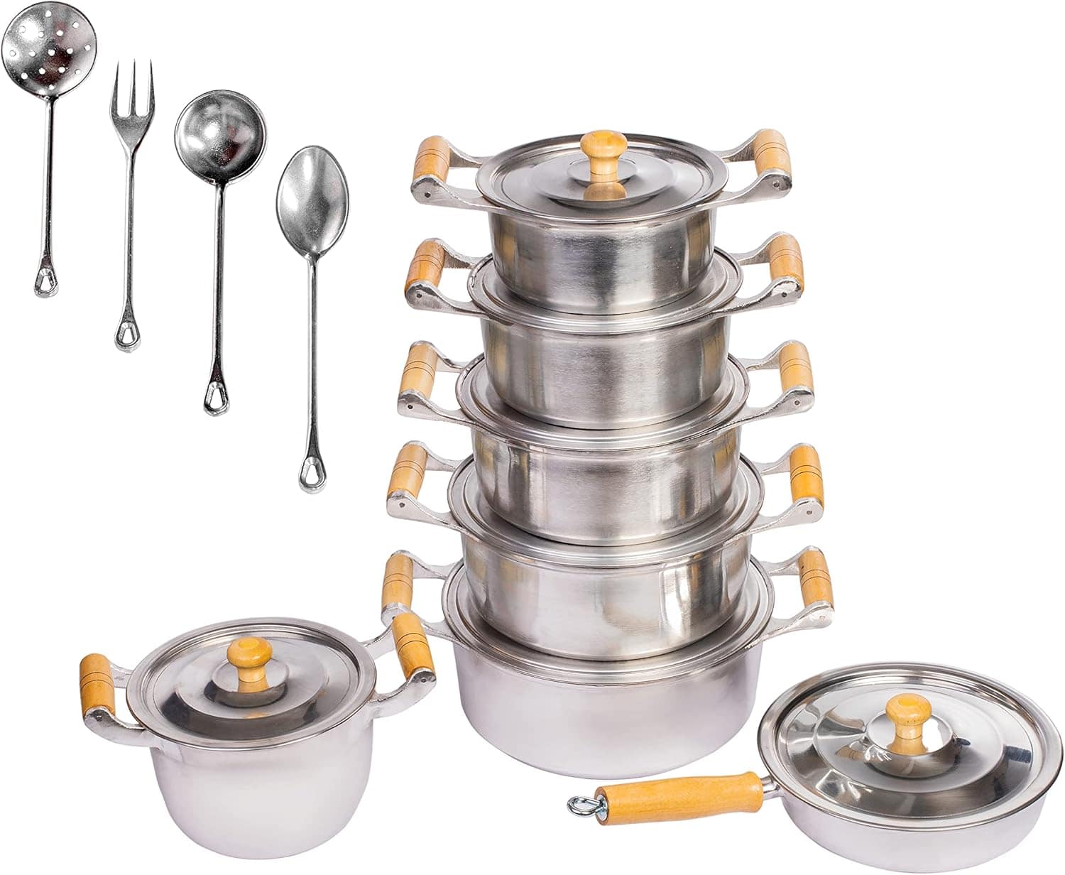 Conjunto Jogo 5 Panelas Alumínio Fundido Com Frigideira Cald...