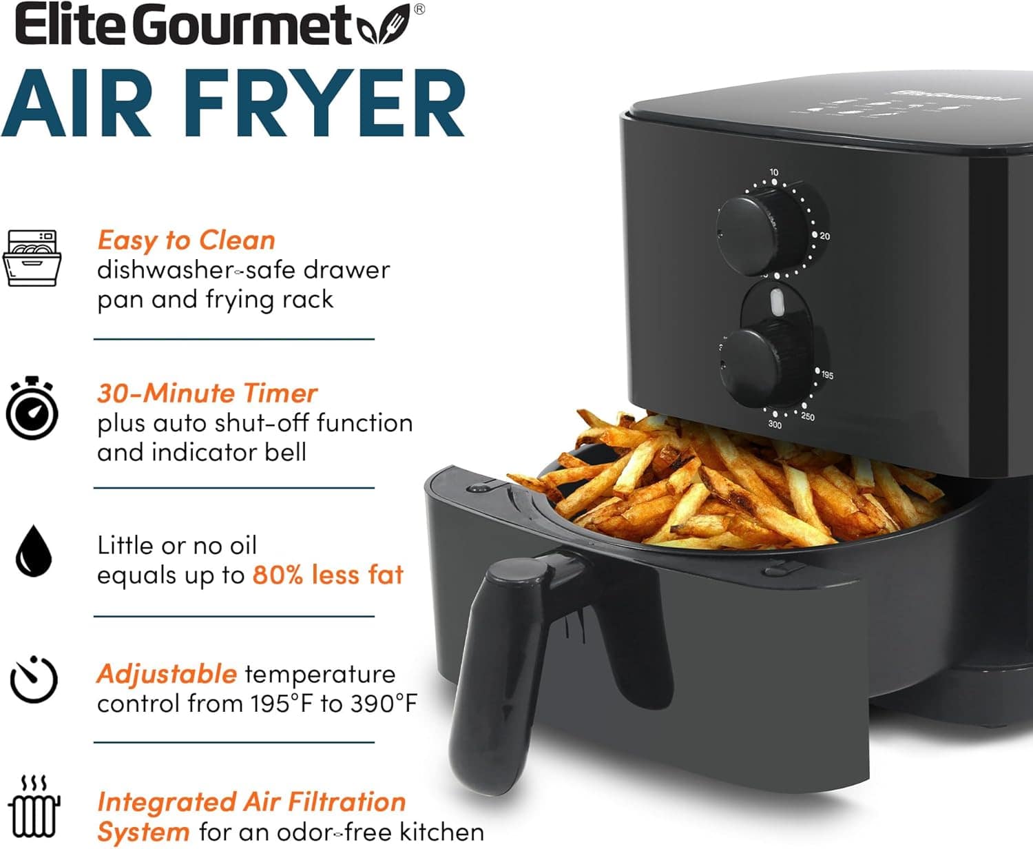 Elite Gourmet EAF-3218 Fritadeira de ar quente elétrica comp... | É bom mesmo? Descubra antes de comprar - Image 4