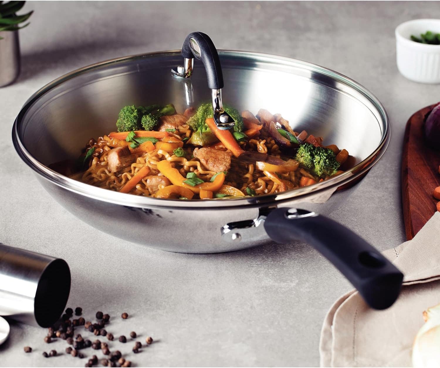 Tramontina PANELA ACO INOX WOK SOLAR SILICONE, 62138280 - Image 2