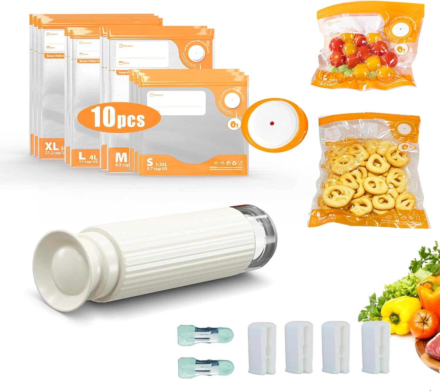 Seladora a vácuo para alimentos, seladora a vácuo portátil (...