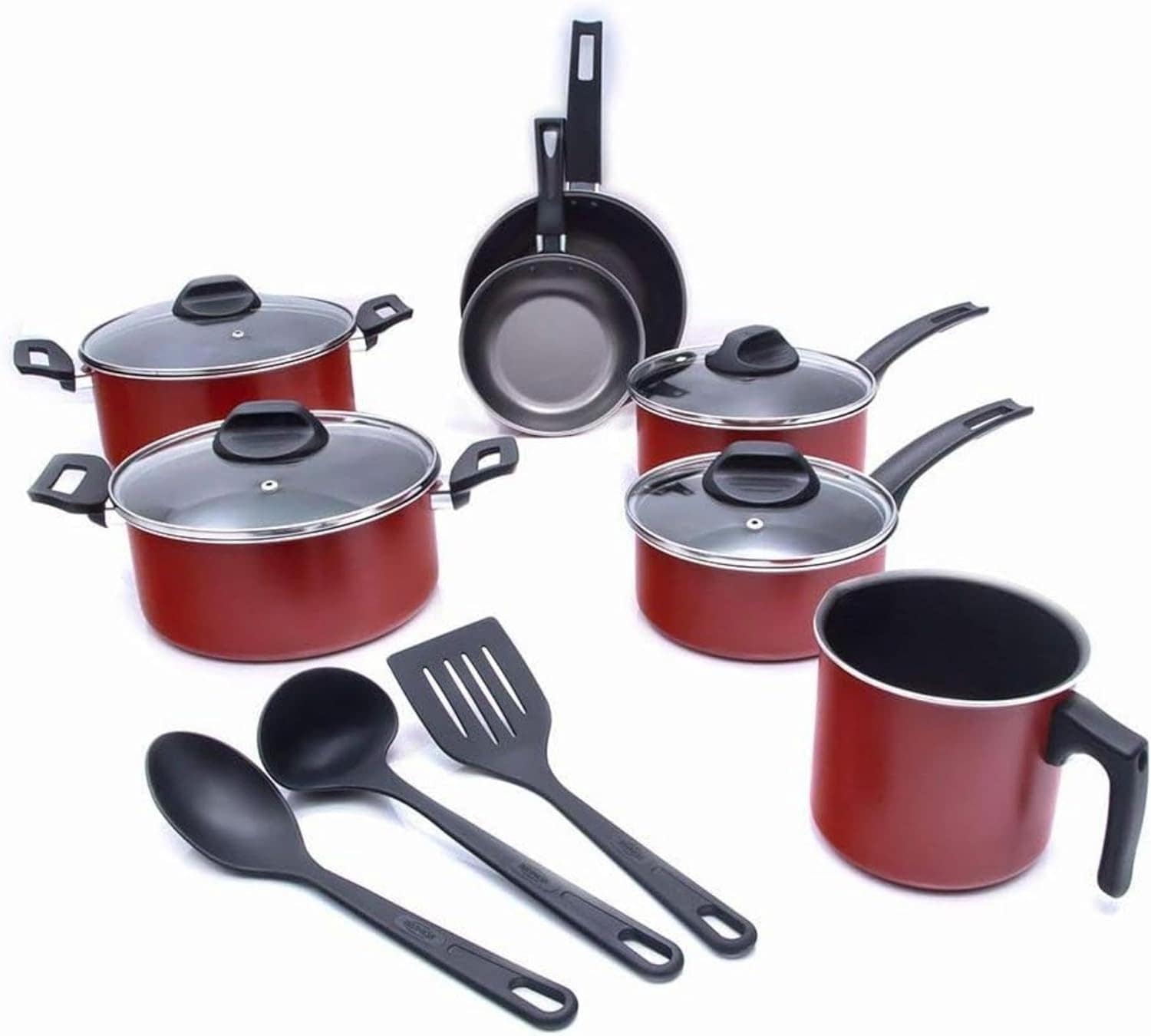 Jogo de Panelas Onion, 10Pcs, Brinox, Vermelho