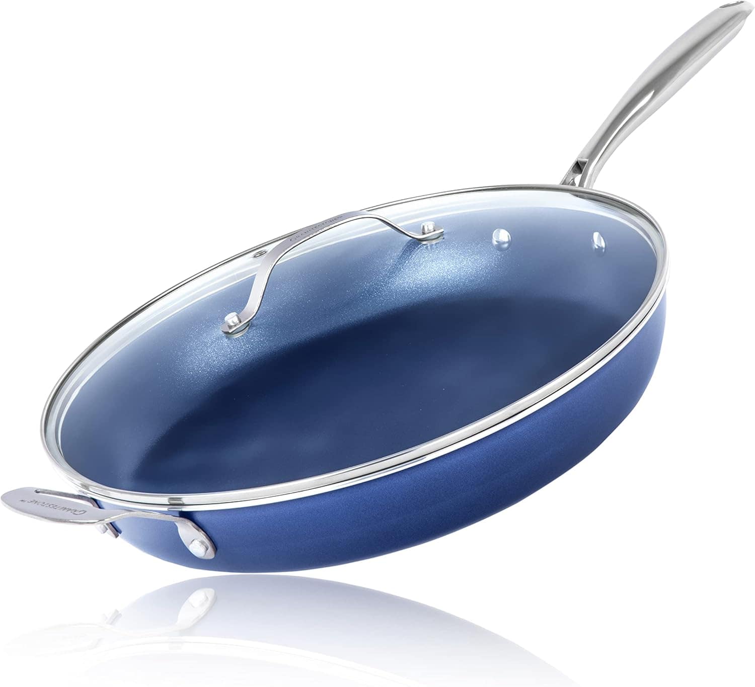 Frigideira Granitestone Blue antiaderente de 35,5 cm com tam...