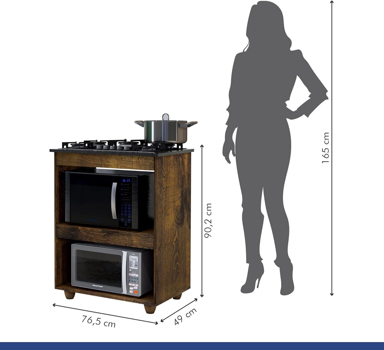 Kit Balcão Cooktop Turim Ypê com Fogão Cooktop 4 Bocas Itati... - Image 6
