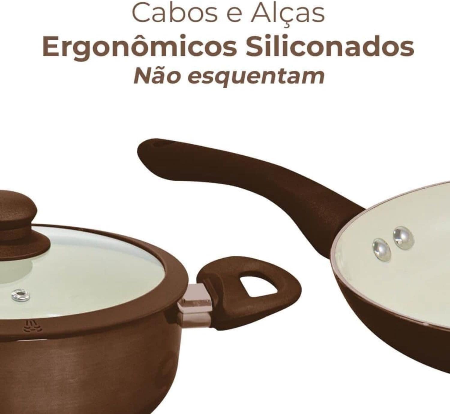 Conjunto De Panelas de Indução Roma Marrom Plus 2,5mm Casa A... - Image 6