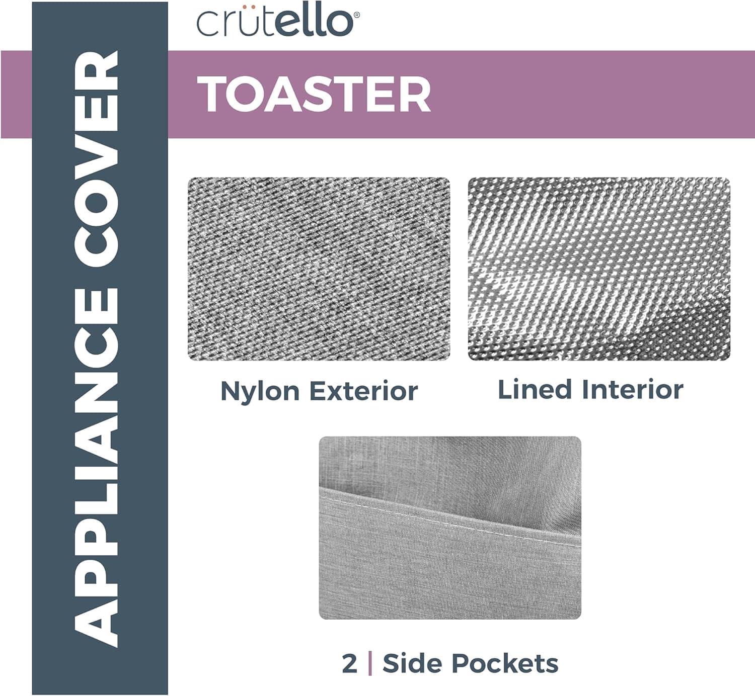 Crutello Capa para torradeira de 4 fatias com bolsos de arma... - Image 3