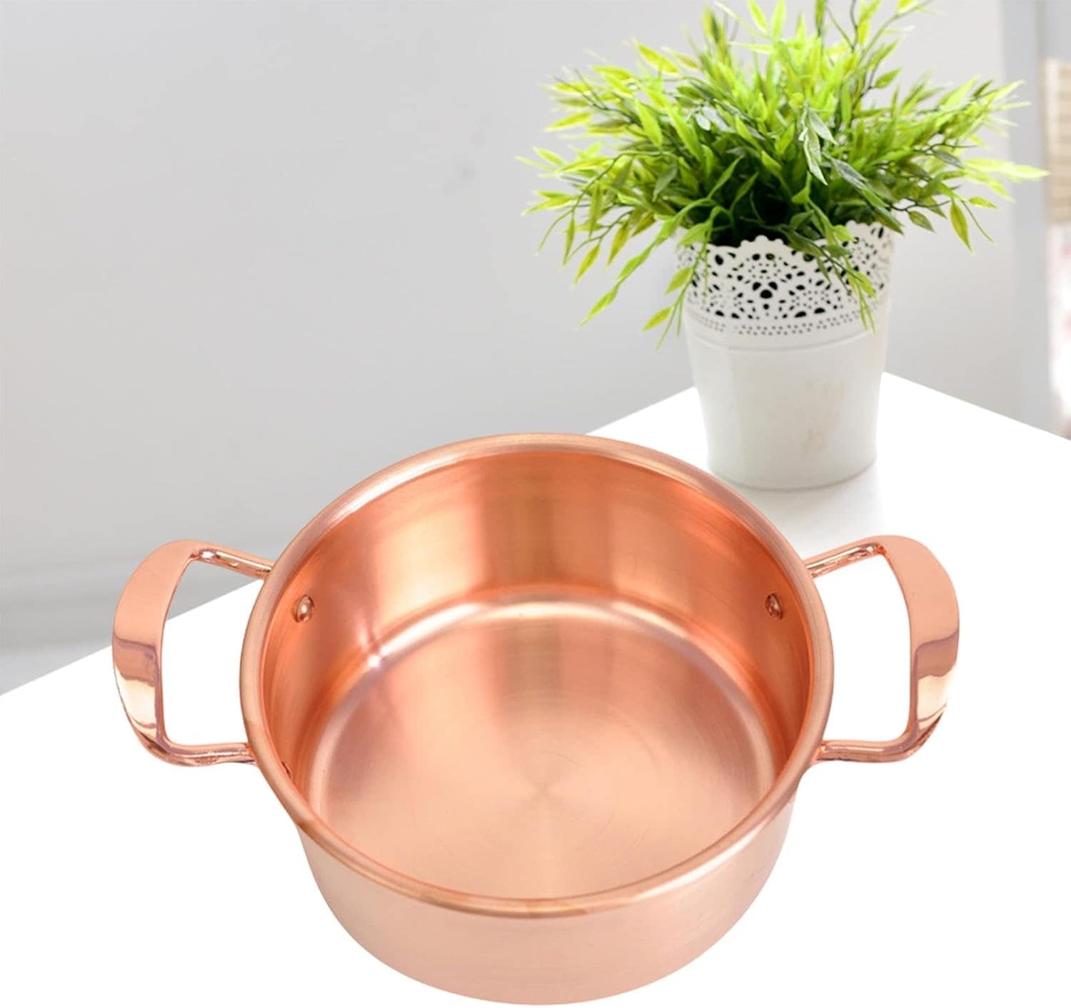 IEUDNS Panela de cobre, panela de indução de 6,3 polegadas, ... - Image 4