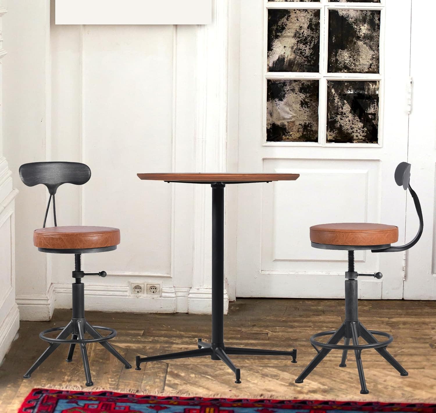 LOKKHAN Banqueta de bar American Antique Steampunk com encos... - Image 9