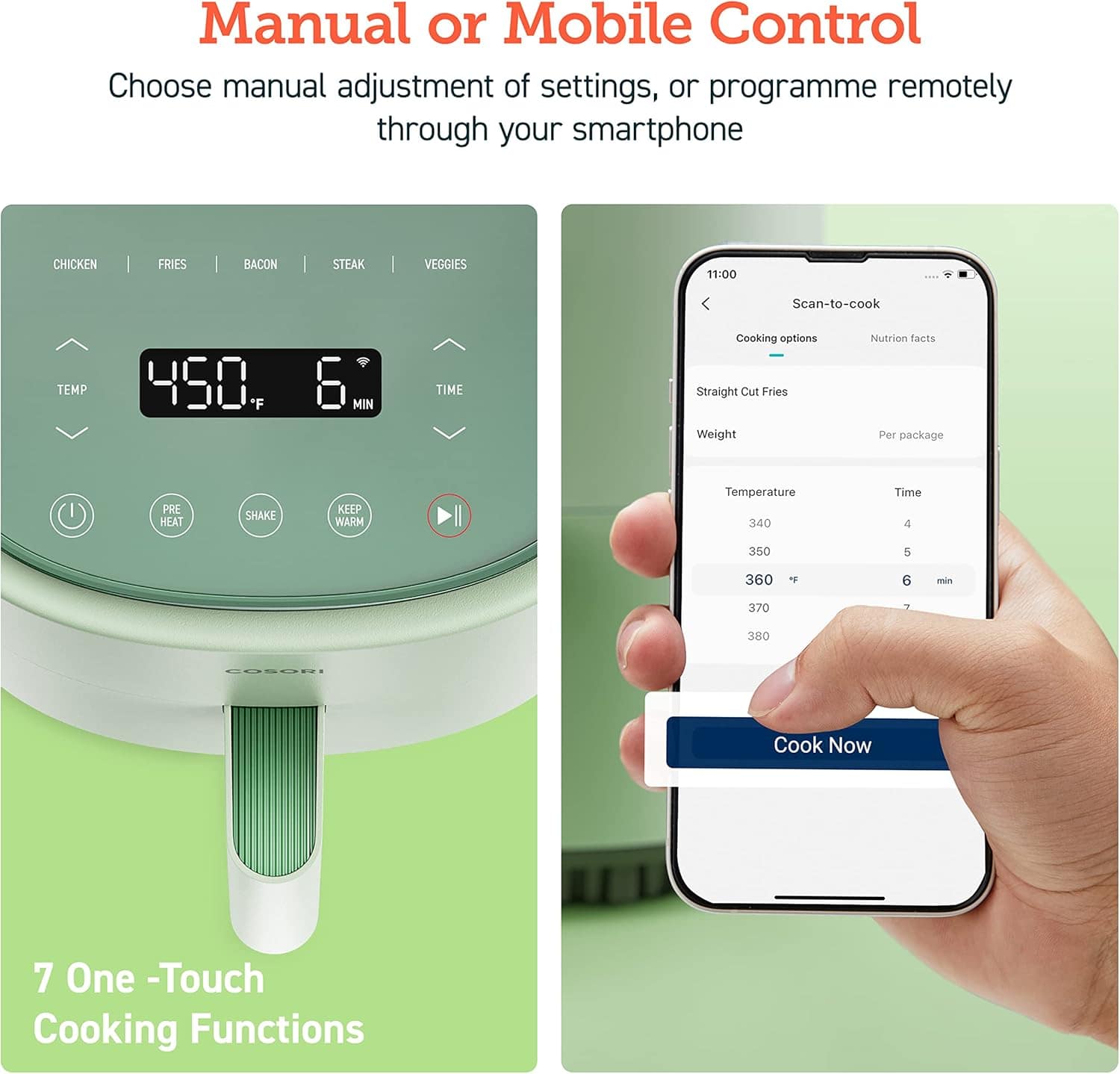 COSORI Air Fryer 4 Qt, 7 Functions Airfryer, 150+ Recipes on... | É bom mesmo? Descubra antes de comprar - Image 2