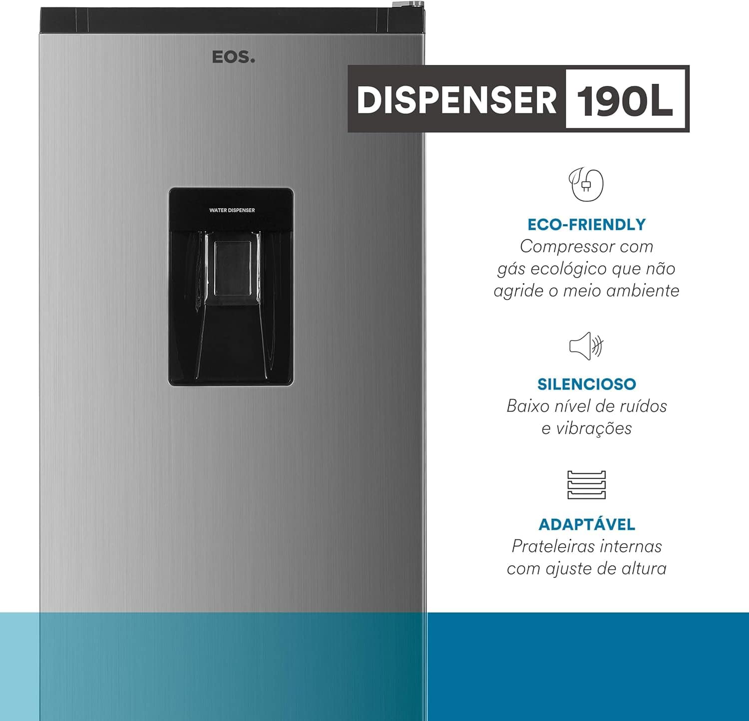 Geladeira Eos 190 Litros com Dispenser de Água na Porta Inox... - Image 3