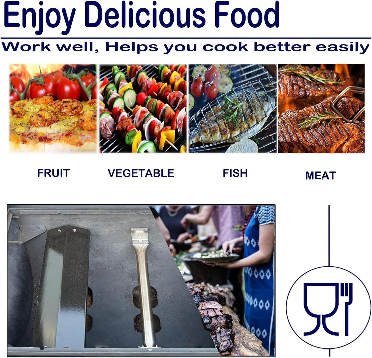 Queimador de churrasqueira a gás e escudo térmico de aço ino... - Image 6