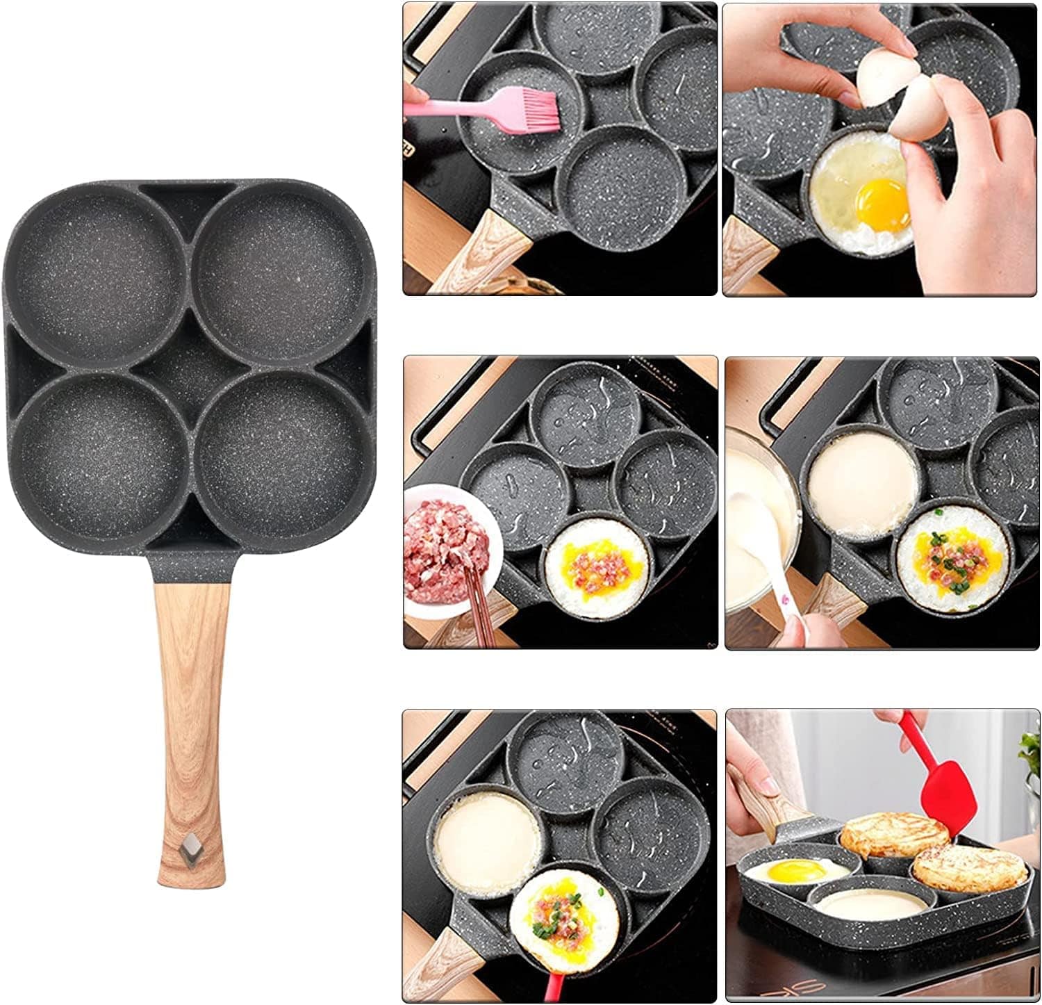 Frigideira Antiaderente Para Ovo Com 4 Divisórias 33cm - Image 5