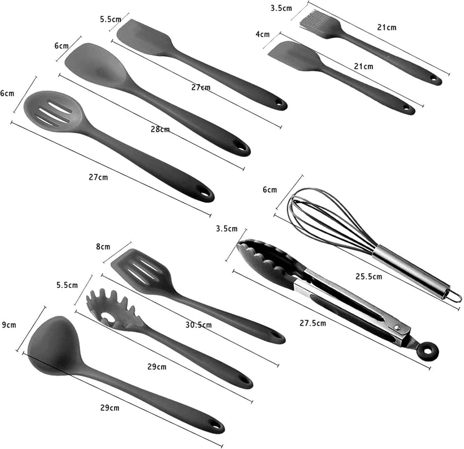 JG STORE Kit 10 Peças Jogo De Utensílios De Silicone Maciço ... - Image 5