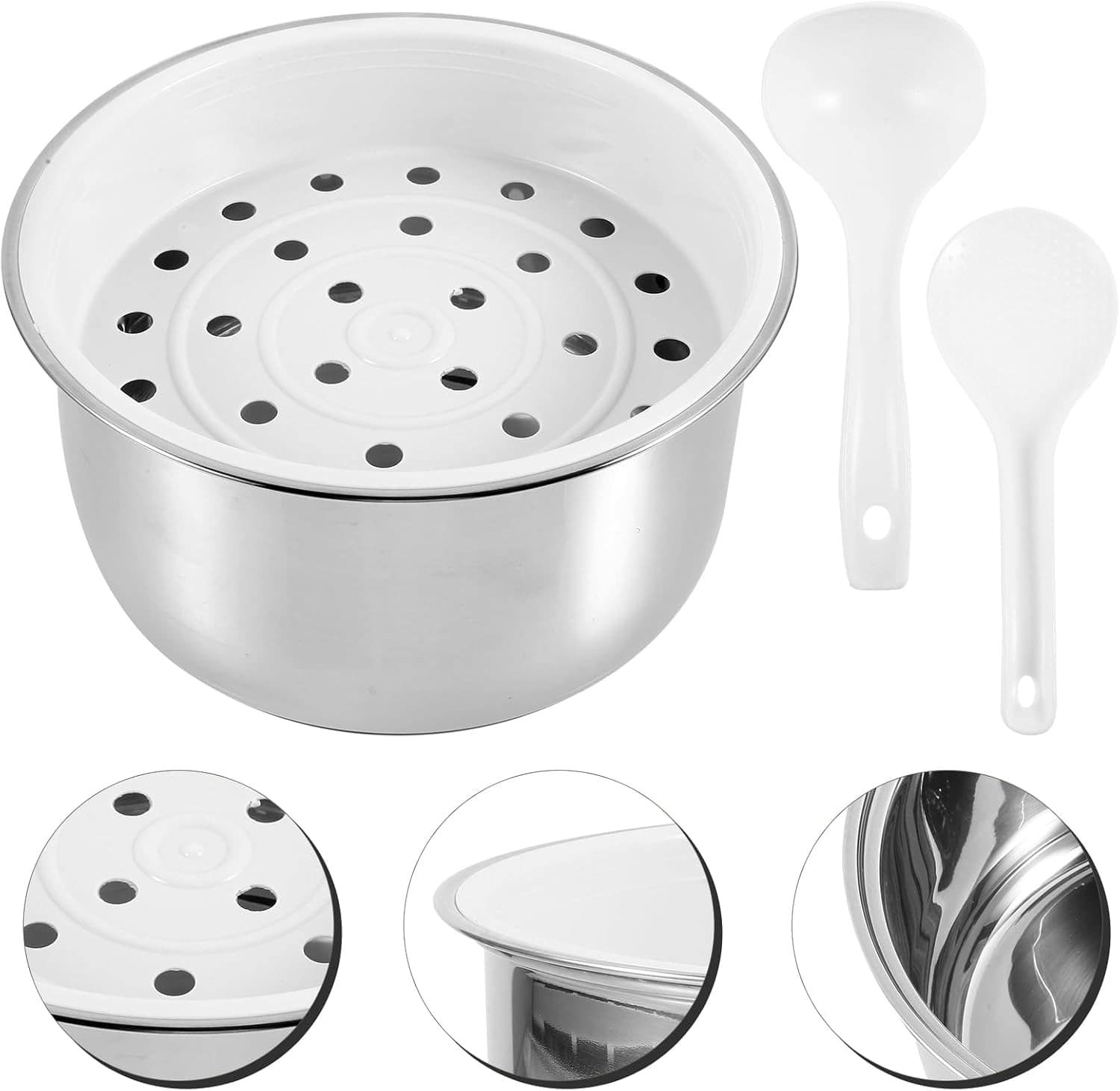 Ciieeo Panela Interna Panela de Arroz 3L Aço Inoxidável Inte... - Image 6