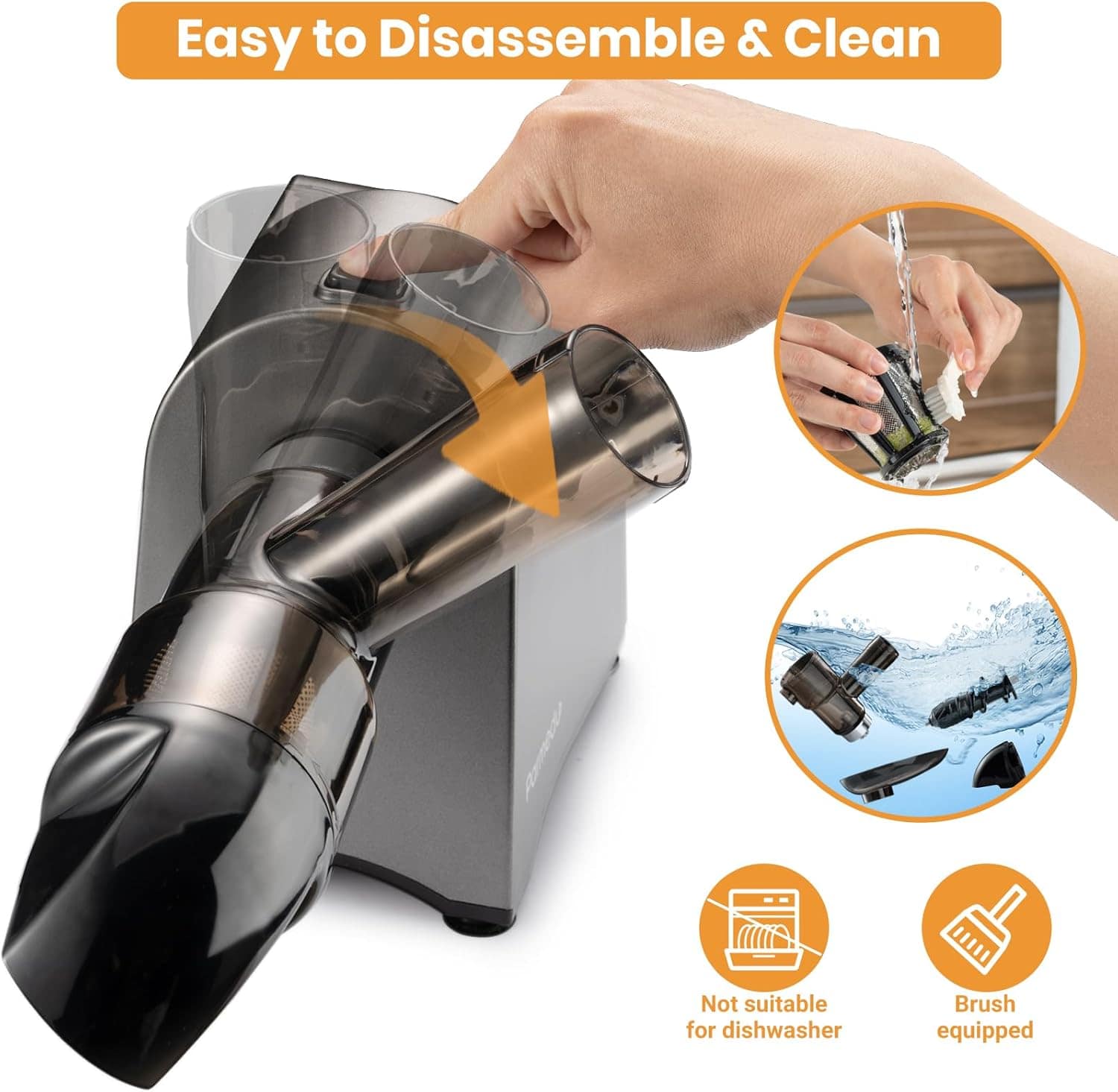 Espremedor de suco de mastigação lenta e ralador de vegetais... - Image 5