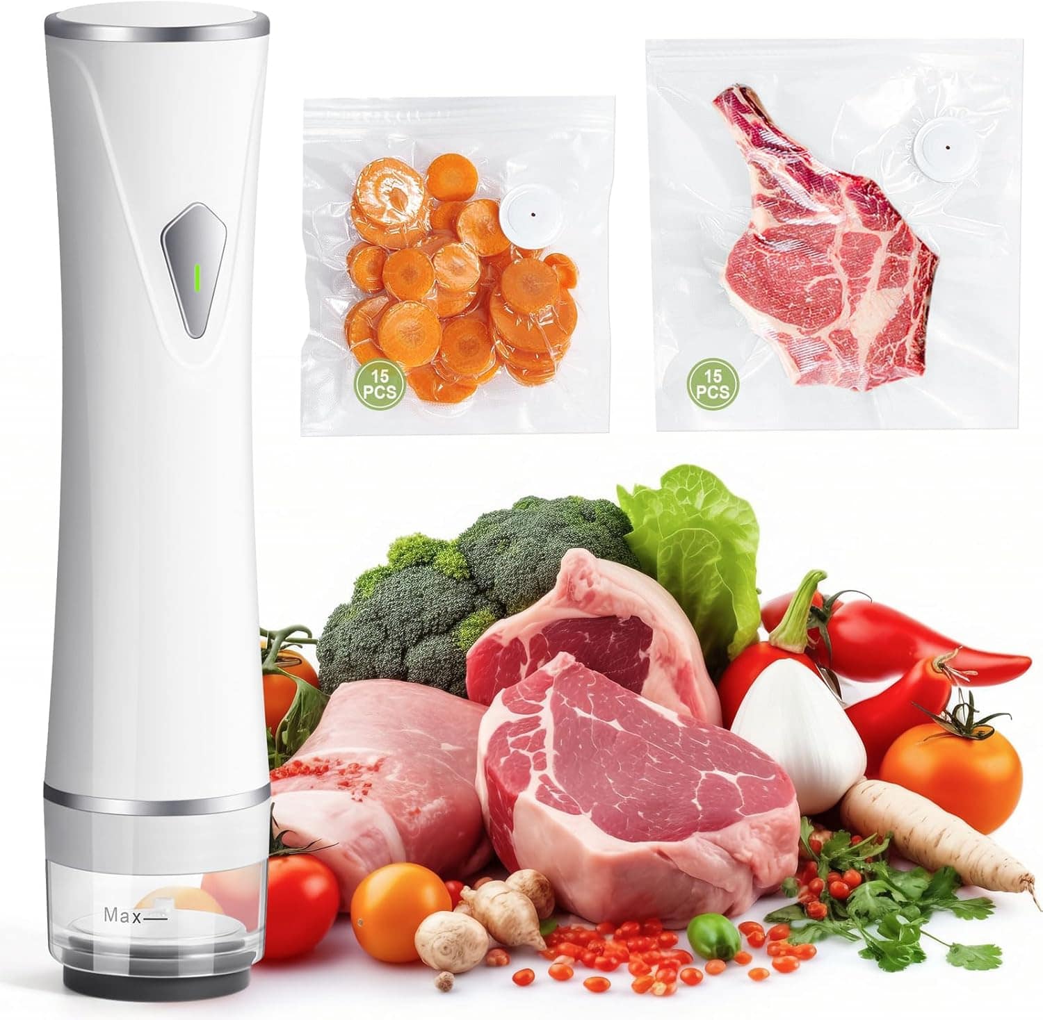 Seladora a vácuo compacta para alimentos, máquina seladora a...