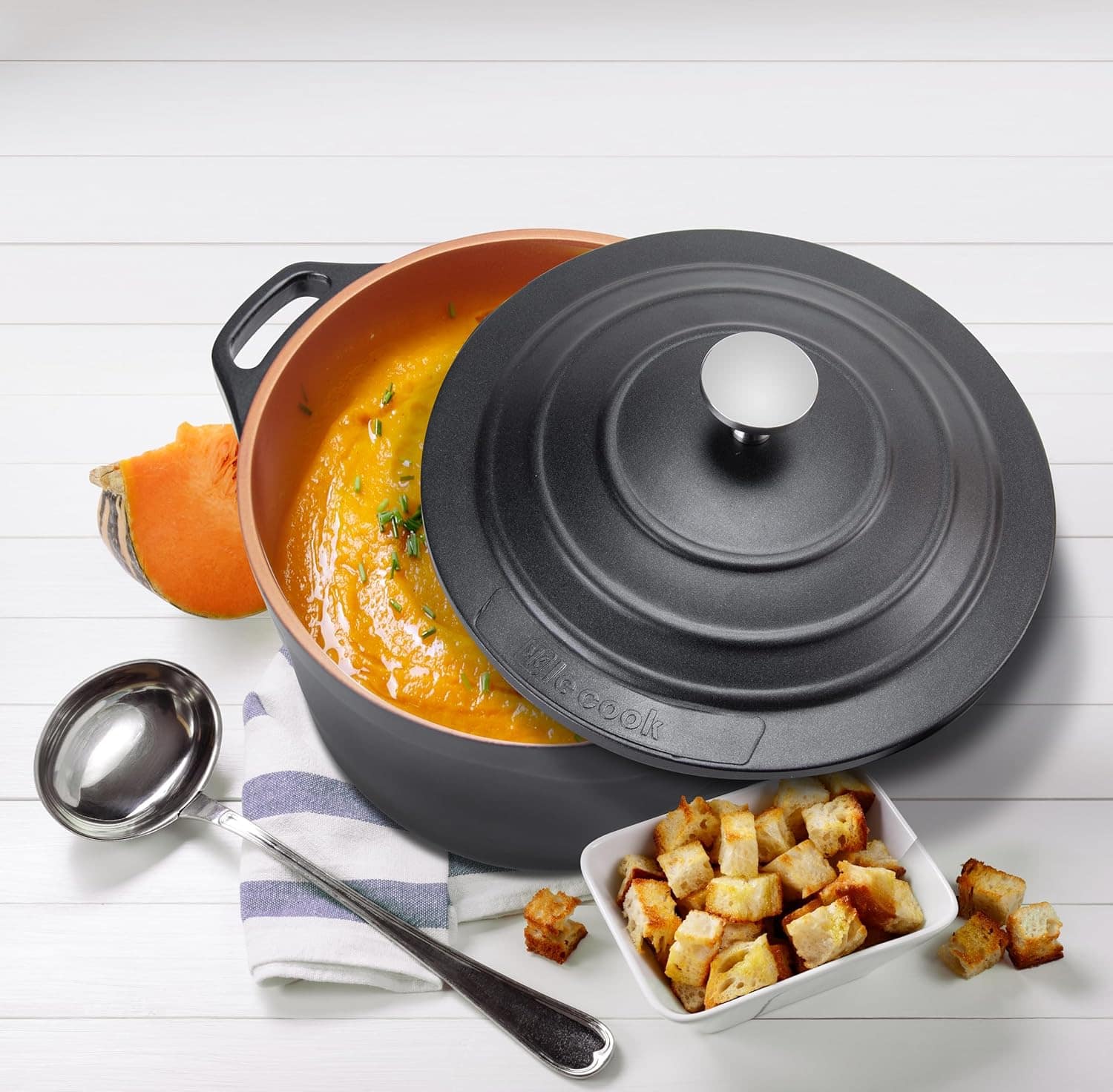 Panela Caçarola Revestimento Cerâmico 28 Cm Preta Le Cook - Image 2