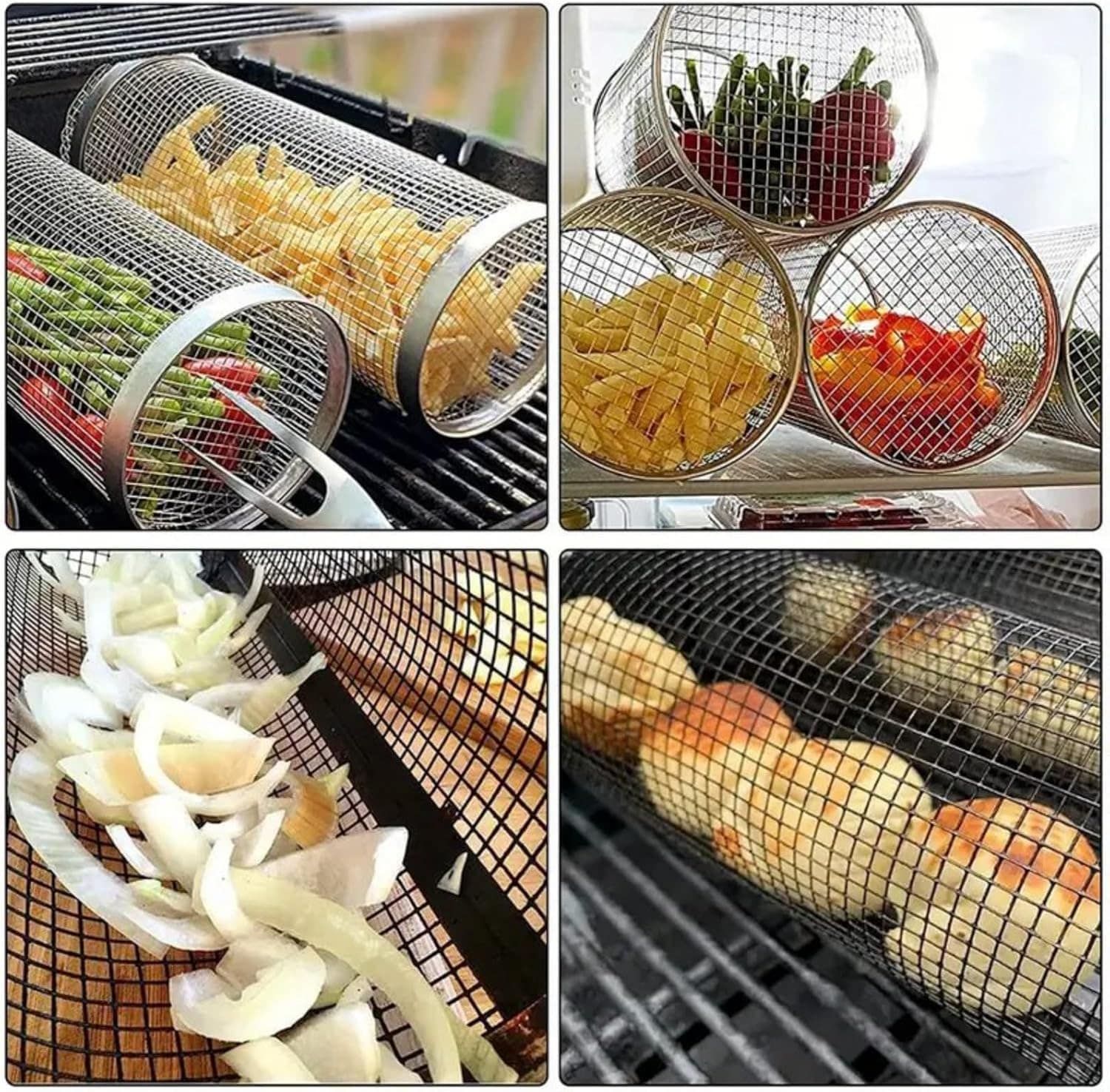 Gaiola de 3 peças + garfo + gancho para churrasqueira com ta... - Image 2