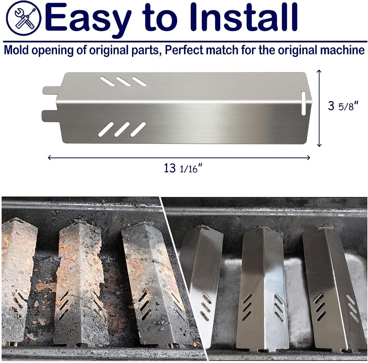 Placas térmicas para churrasqueira a gás peças de aço inoxid... - Image 2