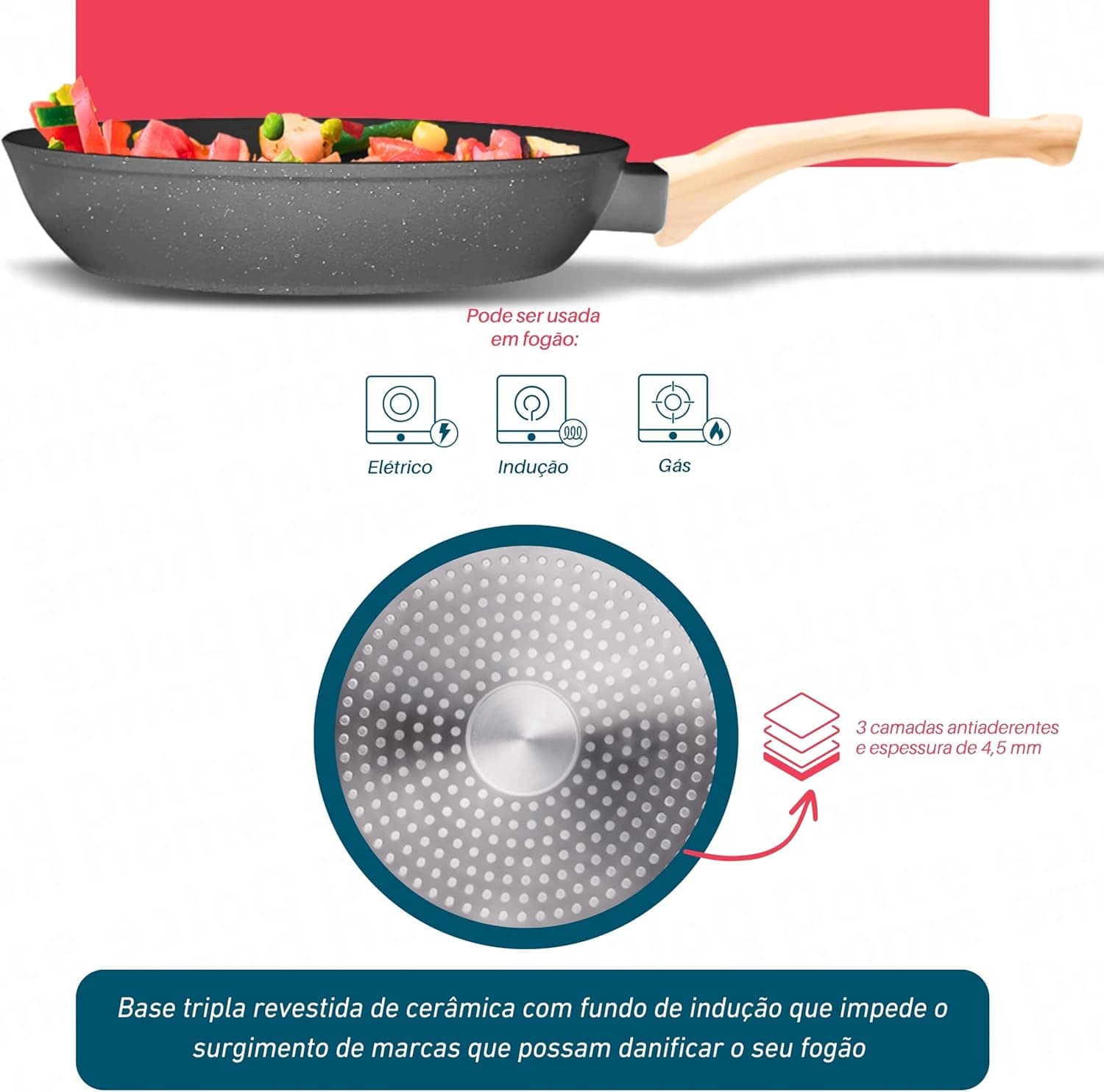 Frigideira Indução 24cm Fundo Triplo Revestimento Antiaderen... - Image 5
