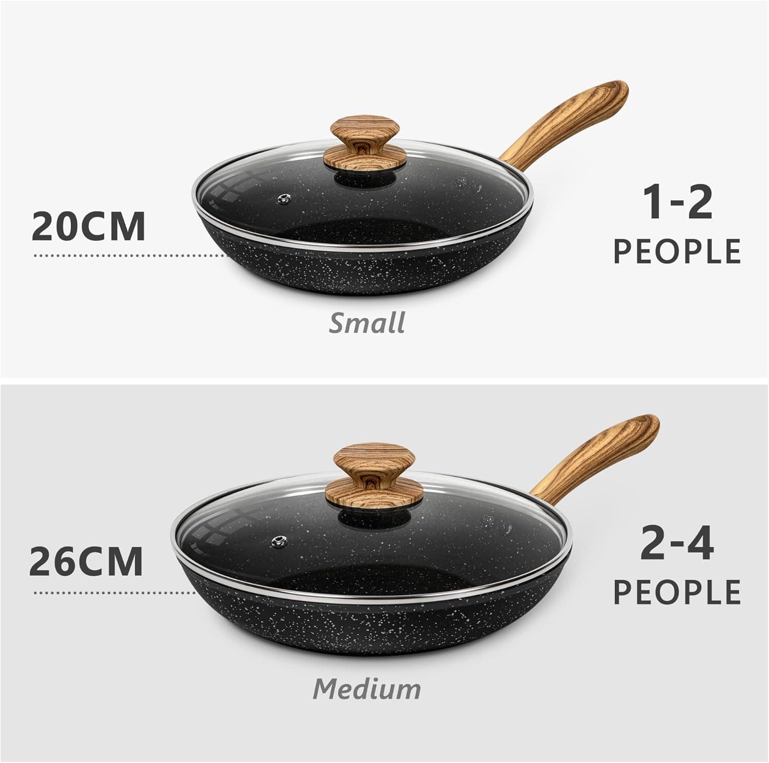 MICHELANGELO Frigideira antiaderente com tampa, frigideira d... - Image 8