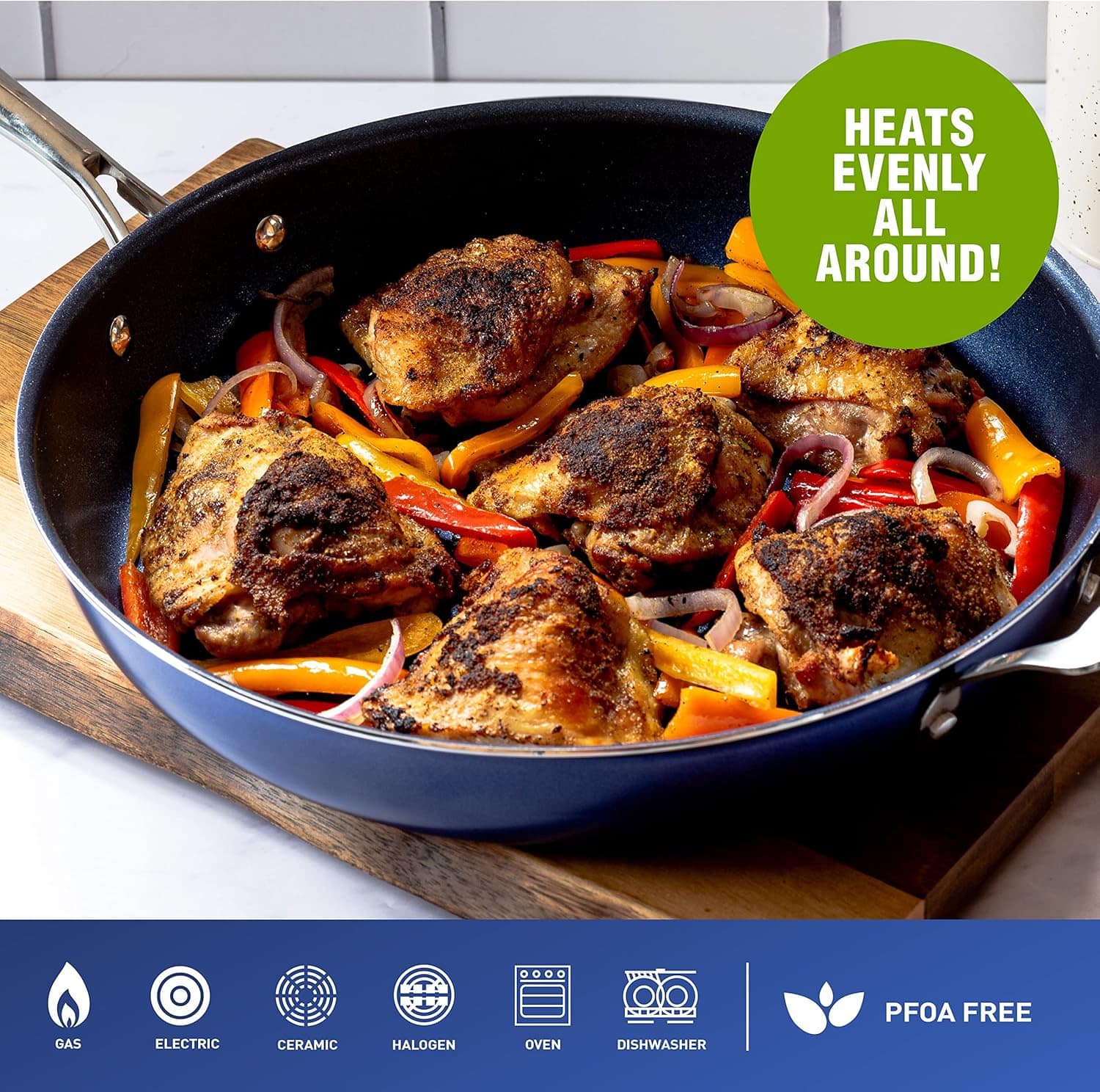 Frigideira Granitestone Blue antiaderente de 35,5 cm com tam... - Image 5