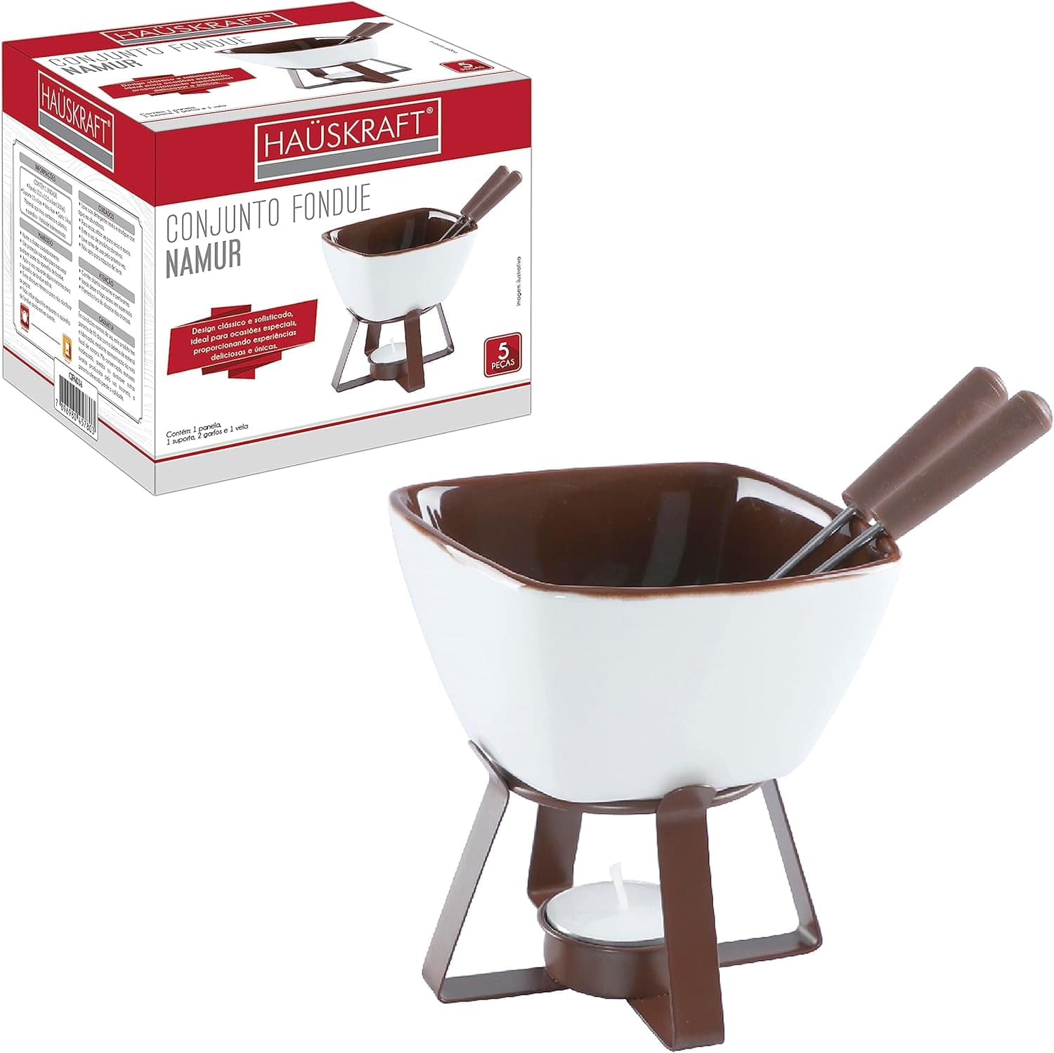 Conjunto Fondue Namur 5 Peças Hauskraft Carne Chocolate