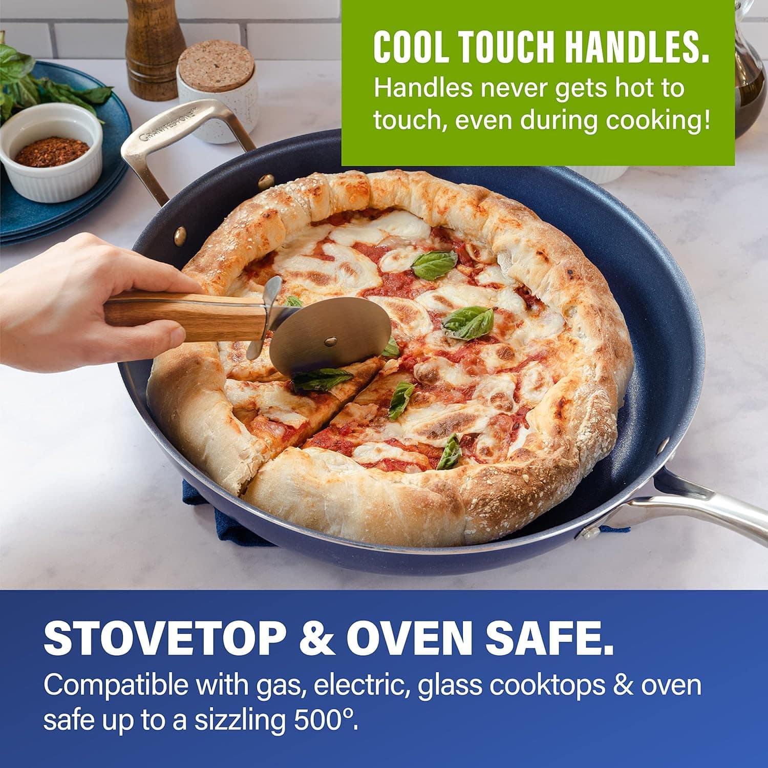 Frigideira Granitestone Blue antiaderente de 35,5 cm com tam... - Image 4