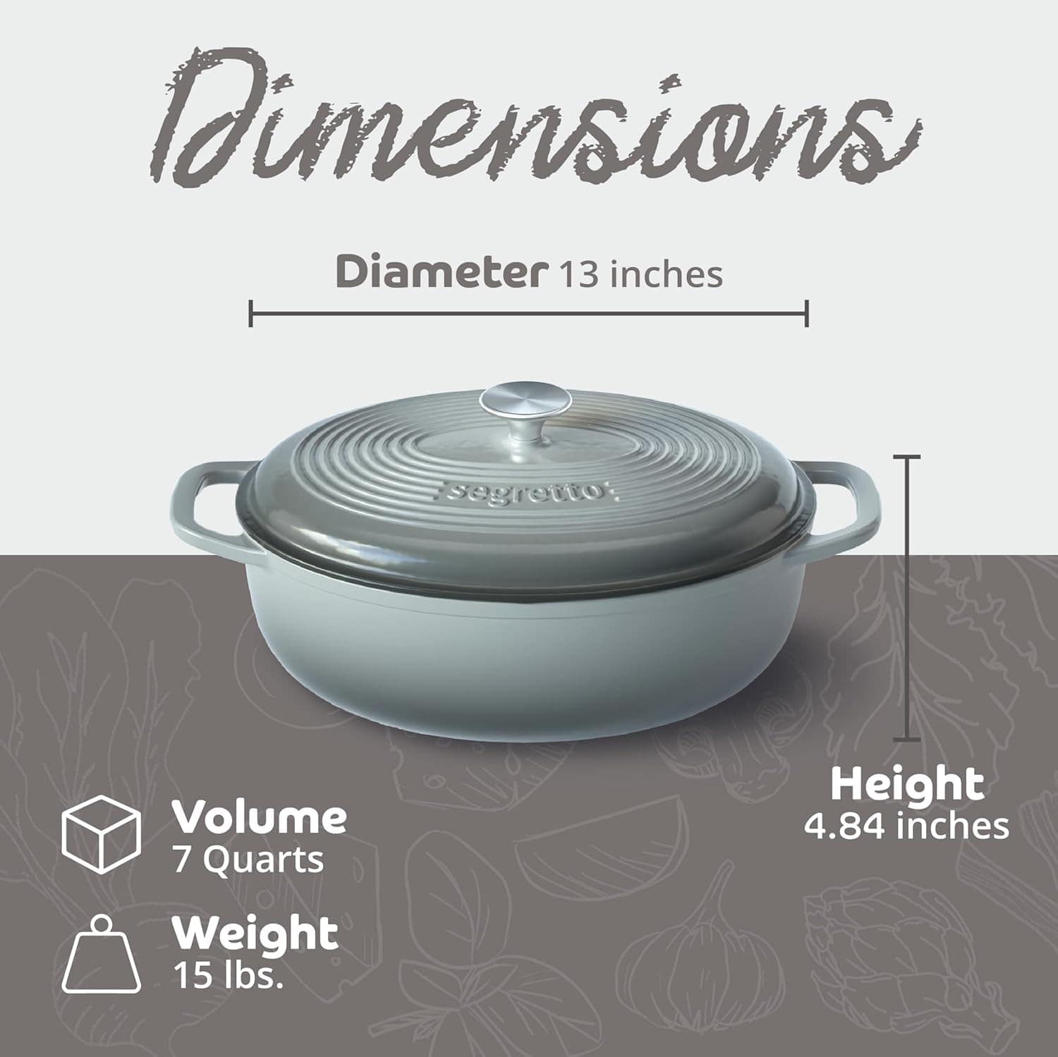 Segretto Cookware Forno holandês oval esmaltado de ferro fun... - Image 2