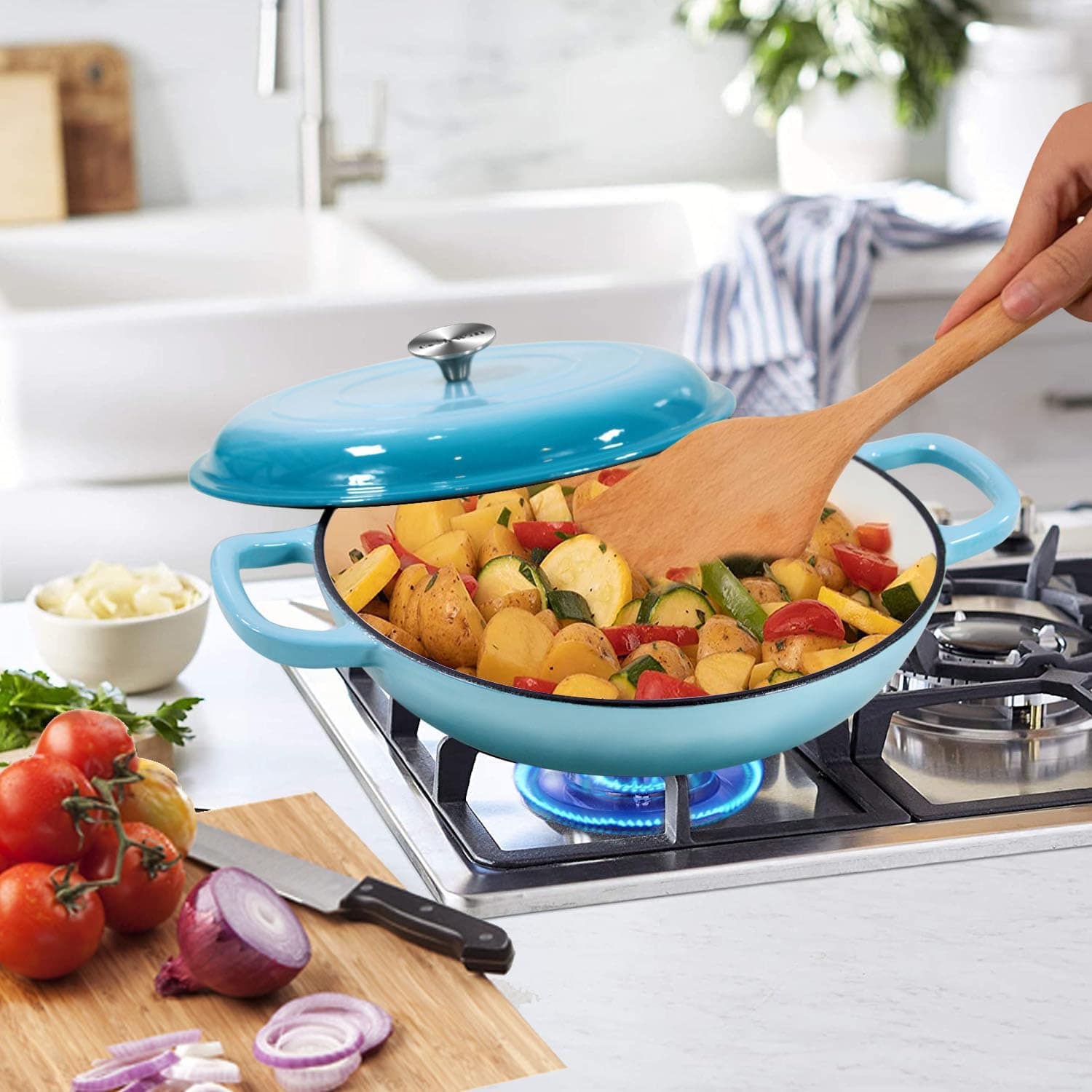 Caçarola de ferro fundido Coookwin, frigideira de caçarola r... - Image 8