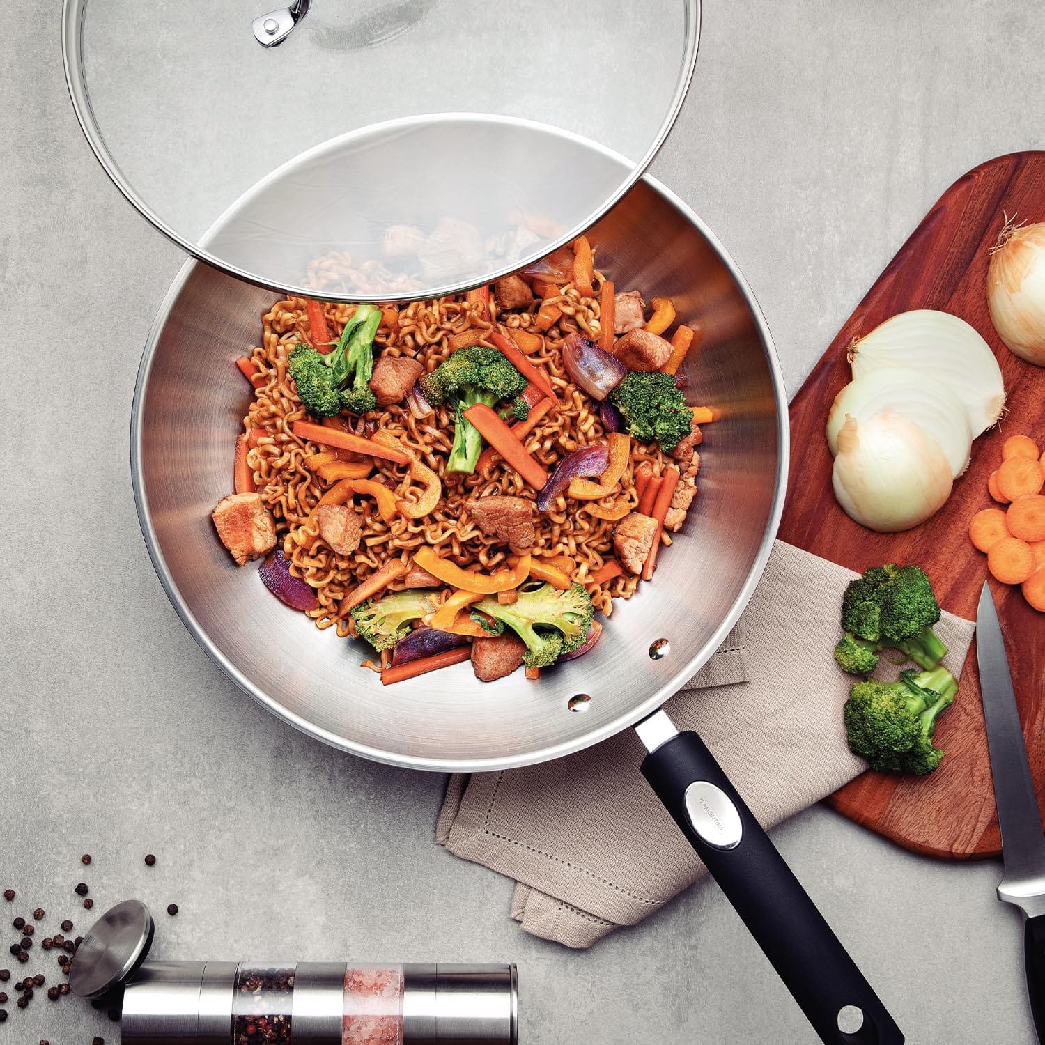 Tramontina PANELA ACO INOX WOK SOLAR SILICONE, 62138280 - Image 3