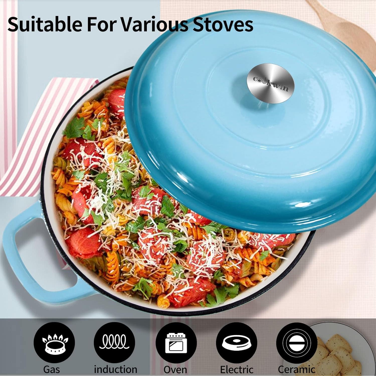 Caçarola de ferro fundido Coookwin, frigideira de caçarola r... - Image 6