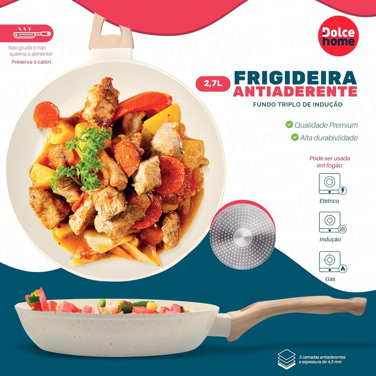 Frigideira Indução 28cm Fundo Triplo Revestimetno Antiaderen... - Image 2