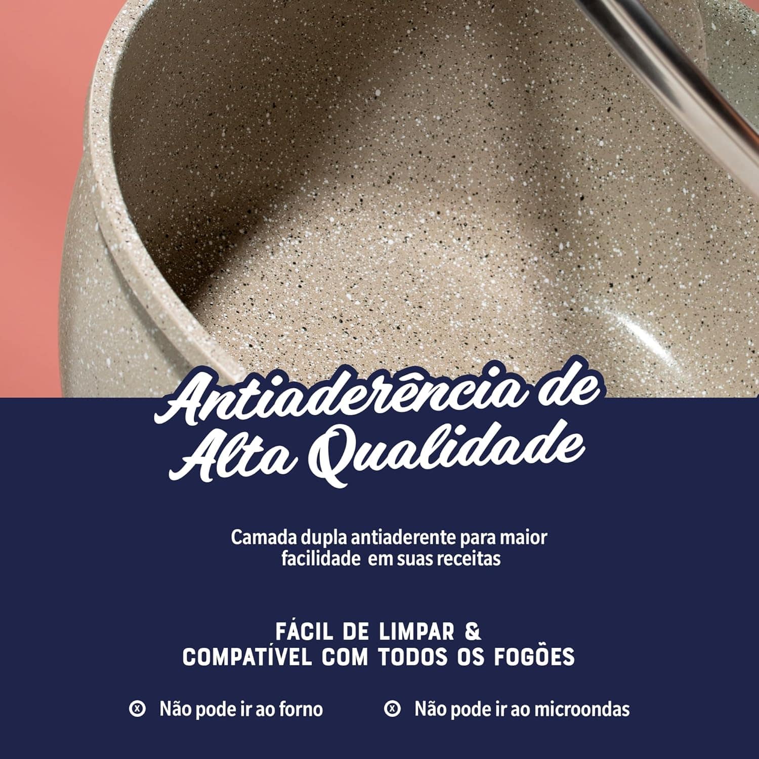 OSTER Caçarola Antiaderente 4,5L com Tampa Marble Edition - ... - Image 3