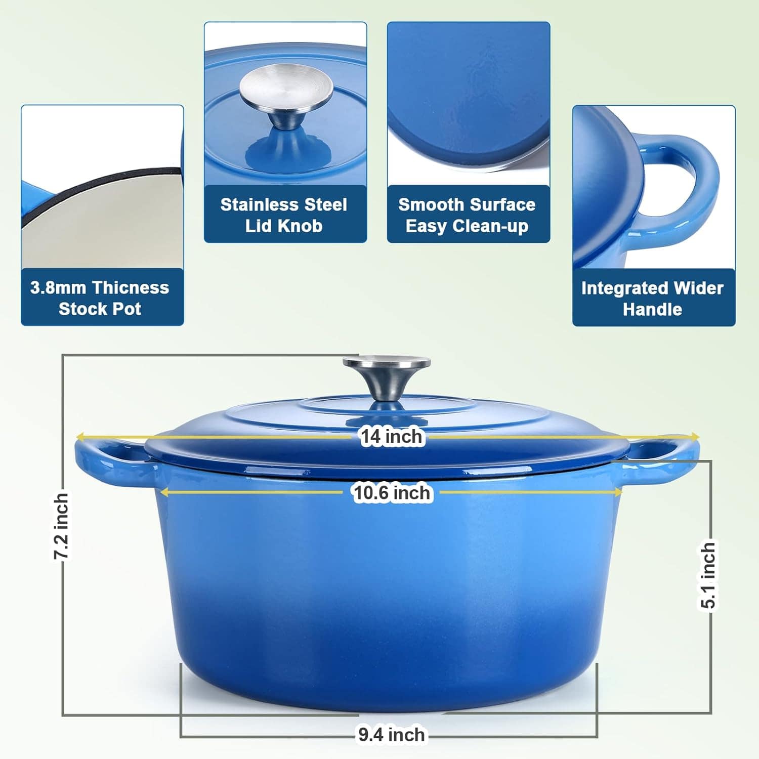 HaSteeL Forno holandês de ferro fundido de 6 litros, panela ... - Image 2