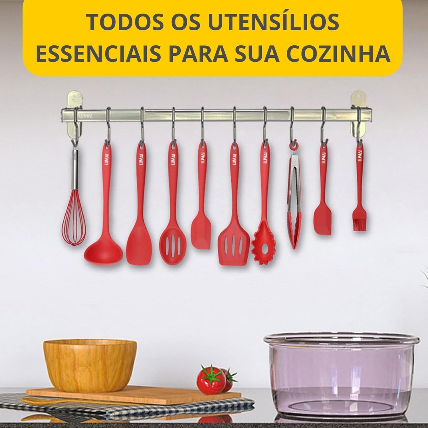 Conjunto Kit Utensílios De Cozinha Silicone Inox - Jogo de U... - Image 5