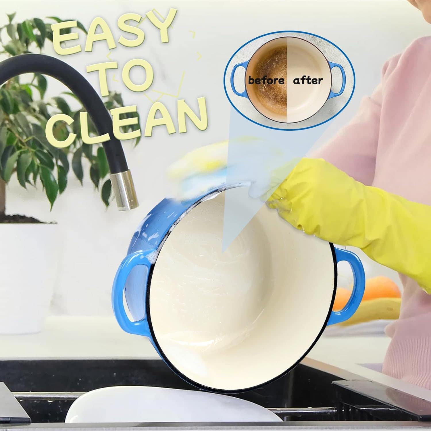 HaSteeL Forno holandês de ferro fundido de 6 litros, panela ... - Image 6