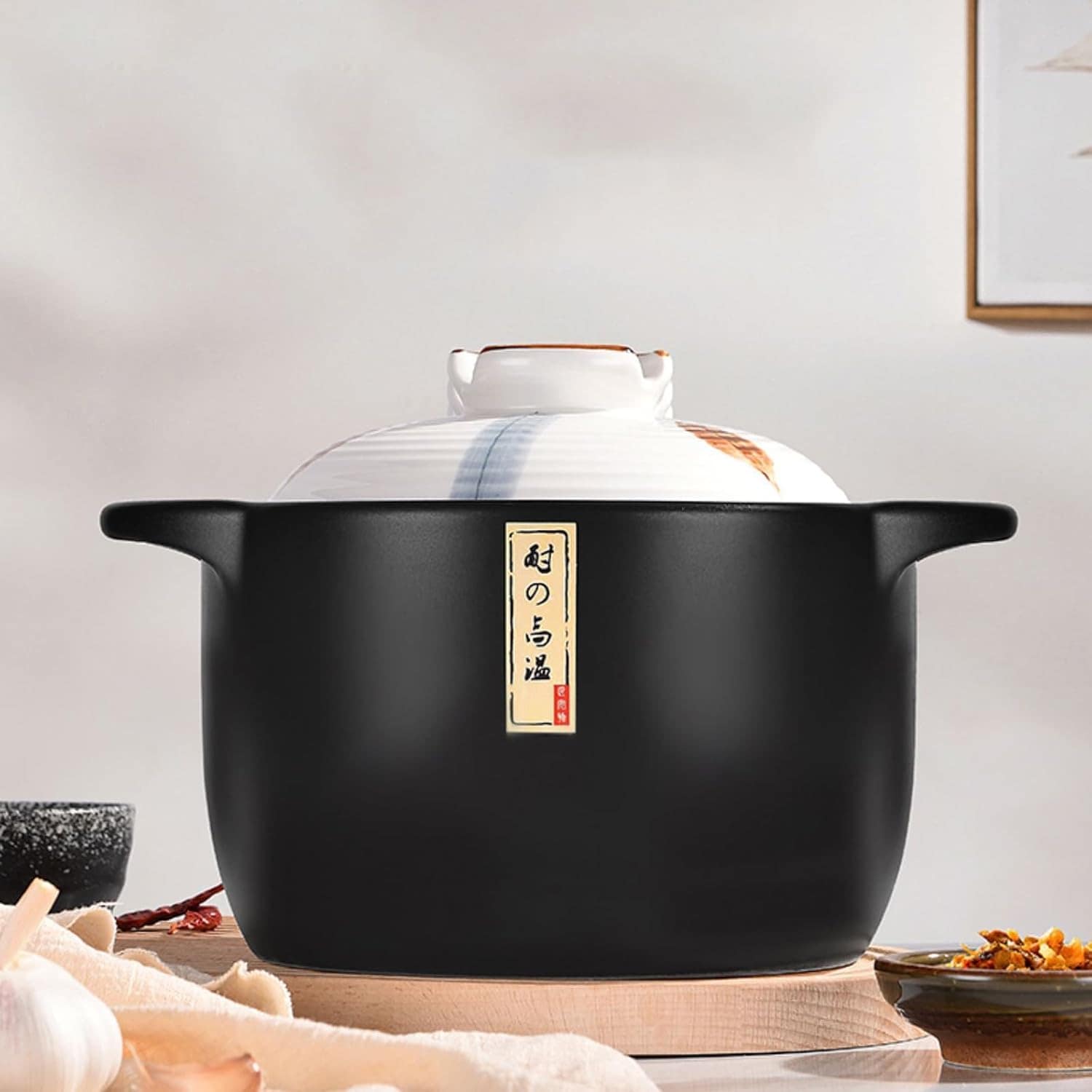 Panela de cerâmica azul de 1,4 litro com tampa, resistente a... - Image 3