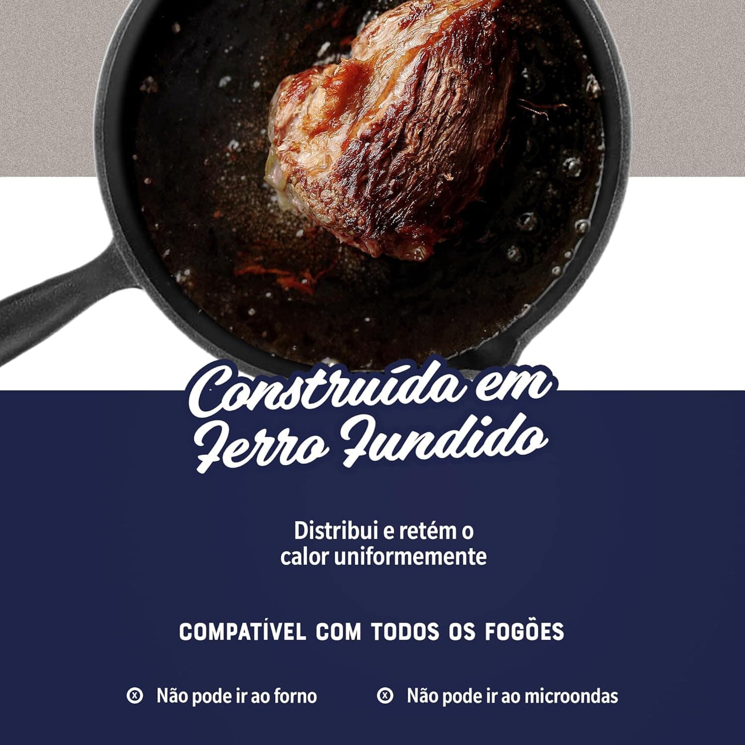 OSTER Frigideira de Ferro Fundido 30,5cm Castaway - Acabamen... - Image 3